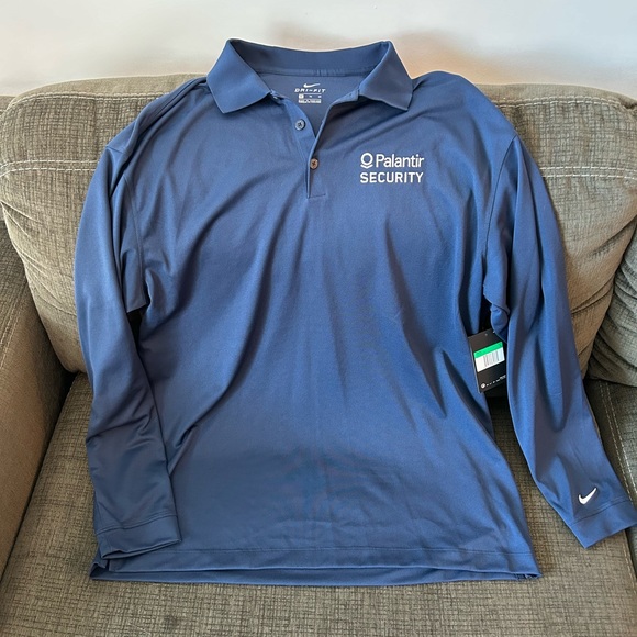 Nike Dri-Fit Tech 466364-410 Golf Polo Shirt Blue Palantir Security Men’s Sz: XL